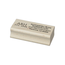 Elegantes Drei-Buchstaben-Monogramm   Gummistempel