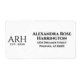 Elegantes dreibuchstabiges Monogramm-Versandetiket