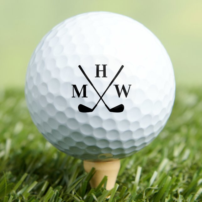 Elegantes dreifaches Initialen-Monogramm Golfball (Elegant Triple Initial Monogram Golf Balls)