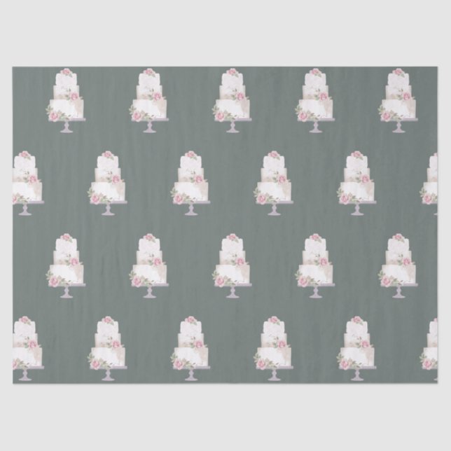 elegantes dreistufiges Kuchengebäck Seidenpapier (Vorderseite)