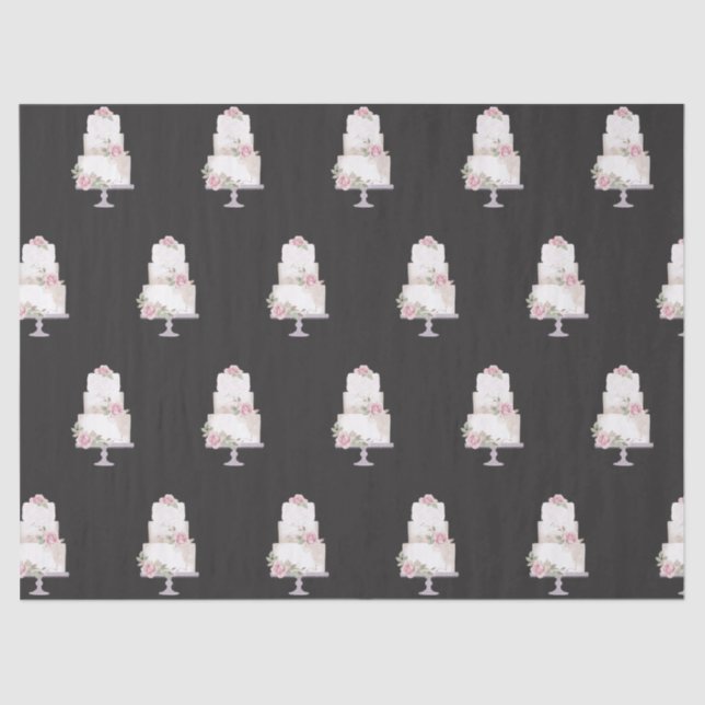 elegantes dreistufiges Kuchengebäck Seidenpapier (Vorderseite)