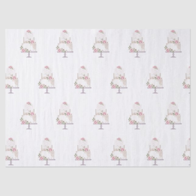 elegantes dreistufiges Kuchengebäck Seidenpapier (Vorderseite)