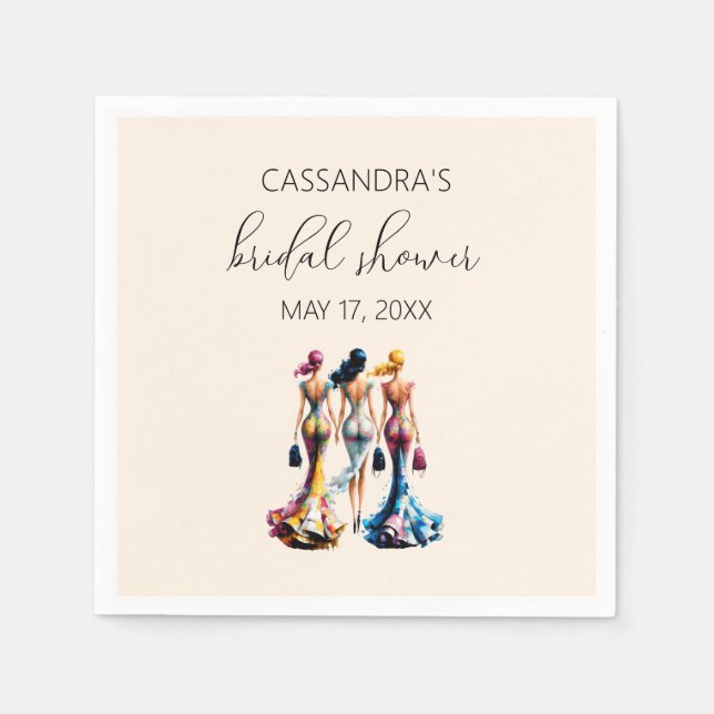 Elegantes Dressing Girls Brautparty Serviette (Vorderseite)