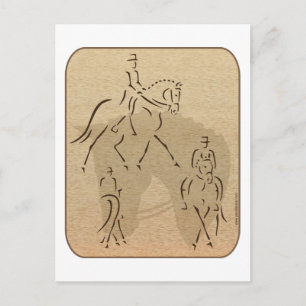 Elegantes Dressur Pferdedesign in Braun/Tan Postkarte