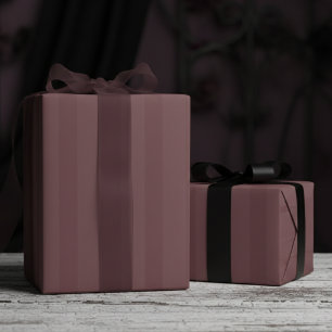 Elegantes Dunkel-Mauve auf Mauve dicken Streifen Geschenkpapier