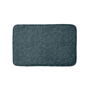 Elegantes, dunkelblau Vintages Blumendesign Badematte