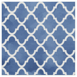 Elegantes dunkelblaues Aquarell Quatrefoil Muster Stoff