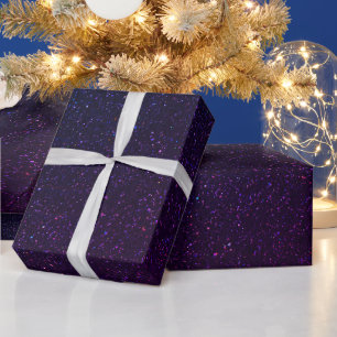 Elegantes, dunkelblaues lila Glitzer Geschenkpapier