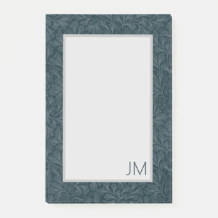 Elegantes dunkelblaues Vintage-Blumendesign Post-it Klebezettel