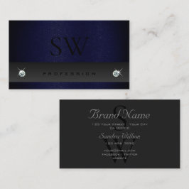 Elegantes Dunkelgrau-blaues Schlangenmuster mit Mo Visitenkarte