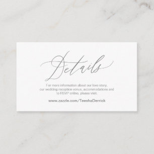 Elegantes Dunkelgrau, Hochzeitdetails, Online-UAWG Begleitkarte