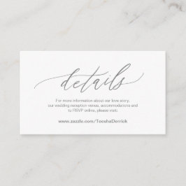Elegantes Dunkelgrau, Hochzeitdetails, Online-UAWG Begleitkarte