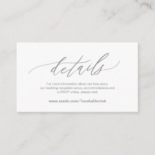 Elegantes Dunkelgrau, Hochzeitdetails, Online-UAWG Begleitkarte