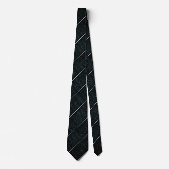 Elegantes dunkelgrünes diagonal gestreiftes krawatte (Vorderseite)
