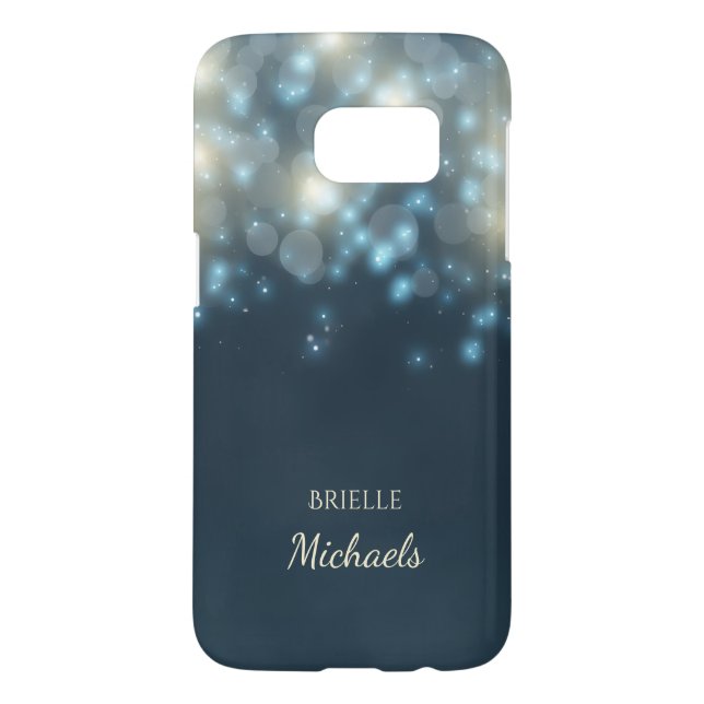 Elegantes dunkles aquamarines Bokeh Glamour-Glühen Case-Mate Samsung Galaxy Hülle (Rückseite)