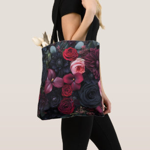 Elegantes dunkles Blumenarrangement mit Rose