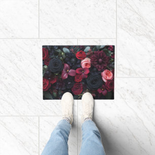 Elegantes dunkles Blumenarrangement mit Rose Fußmatte