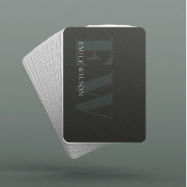 Elegantes dunkles dunkelgrünes Schwarz-Monogramm Spielkarten