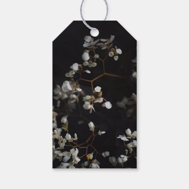 Elegantes dunkles Floral Geschenkanhänger (Vorderseite)