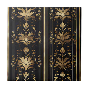 Elegantes Dunkles Gold Muster Fliese