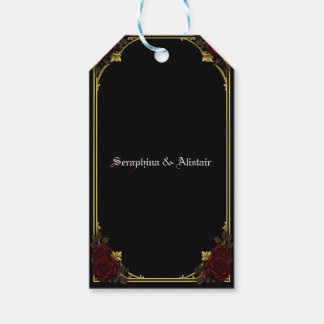 Elegantes dunkles gotisches Hochzeitsgeschenk-Tag Geschenkanhänger