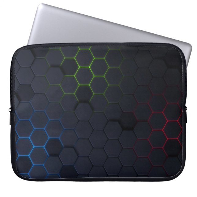 Elegantes dunkles Hexagonal-Muster Laptop-Sieb Laptopschutzhülle (Vorderseite)