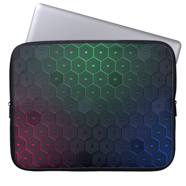 Elegantes dunkles Hexagonal-Muster Laptop-Sieb Laptopschutzhülle (Vorderseite)