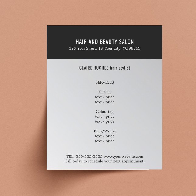 Elegantes dunkles Imitat Silberschwarzer Schönheit Flyer (Von Creator hochgeladen)