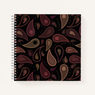 Elegantes dunkles modernes Paisley-Muster Notizbuch