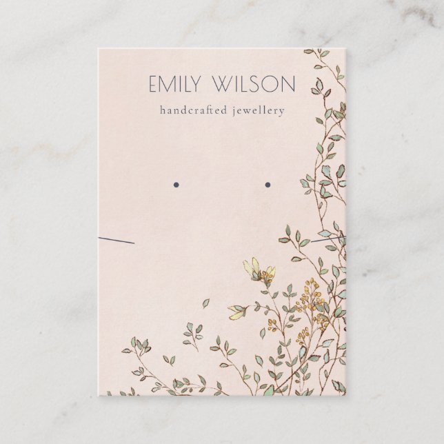 Elegantes, duskisches, florales Rosa, das Nekklass Visitenkarte (Vorderseite)