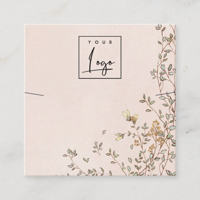 Elegantes Dusky-Blush-Logo - Nekklace-Display Quadratische Visitenkarte (Vorderseite)