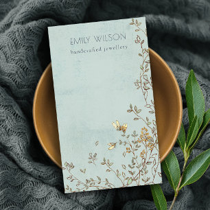 Elegantes Dusky Floral Aqua Blank Juwelier Display Visitenkarte