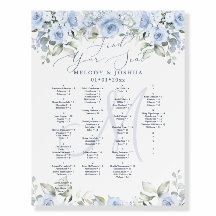 Elegantes Dusty Blue Rose Hydrangeas Seating Chart