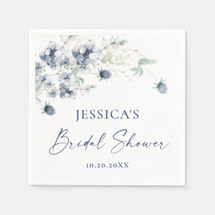 Elegantes Dusty Blue Winter Foliage Brautparty Serviette