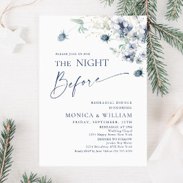 Elegantes Dusty Blue Winter Foliage Probe Dinner Einladung