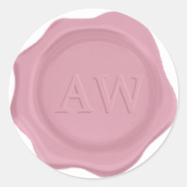 Elegantes Dusty Pink Monogram Wedding Wax Siegel Runder Aufkleber