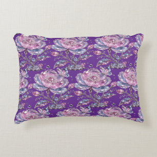 Elegantes Dusty Rose Botanisches Musterdesign Dekokissen
