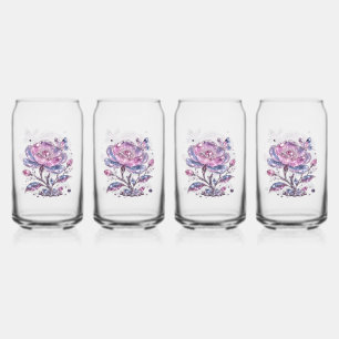 Elegantes Dusty Rose Botanisches Musterdesign Dosenglas