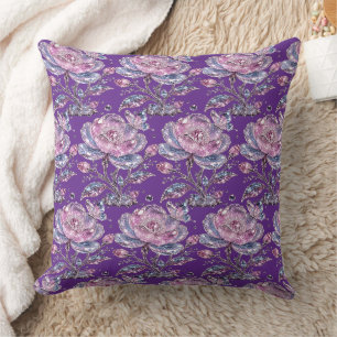 Elegantes Dusty Rose Botanisches Musterdesign Kissen