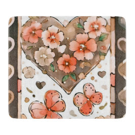 Elegantes Earth Tone Watercolor-Design Schneidebrett