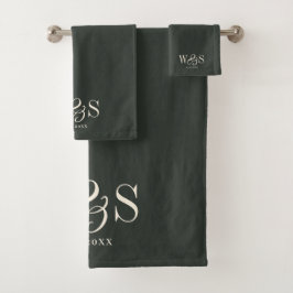 Elegantes ebony Ersteheliche Paare Badhandtuch Set