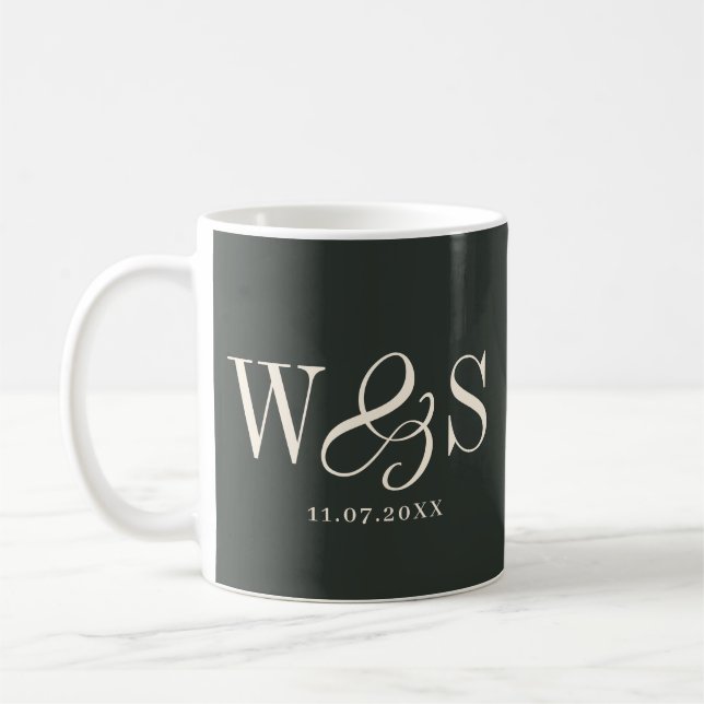 Elegantes ebony Ersteheliche Paare Kaffeetasse (Links)