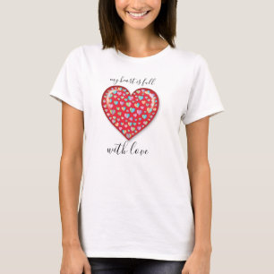 Elegantes, editierbares, einfaches Herzdesign T-Shirt