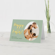 Elegantes Ei mit individuellem Foto und Name "Happ