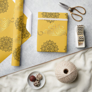 Elegantes Eid Wrapping Paper_Mandala- 1,50 m Roll Geschenkpapier
