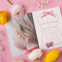 Elegantes Ein-Bogen-Blumen-1.-Geburtstag