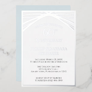 Elegantes einfaches 60-jähriges Party zum Hochzeit Folieneinladung