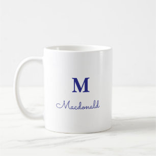 Elegantes einfaches benutzerdefiniertes Monogramm Kaffeetasse