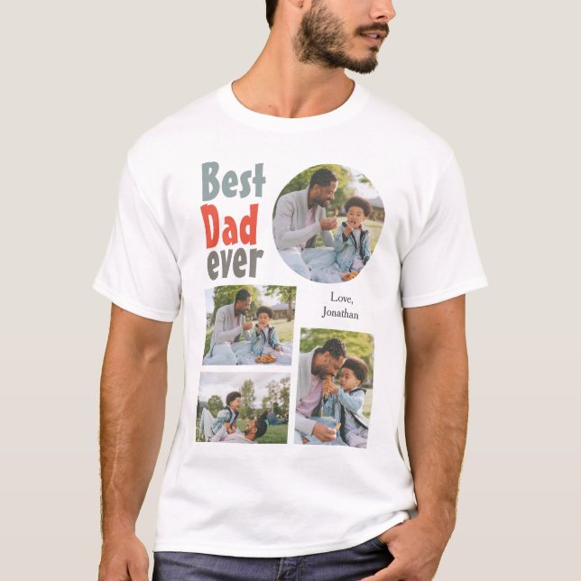 Elegantes einfaches Best Vater Ever Fathers Day Fo T-Shirt (Vorderseite)
