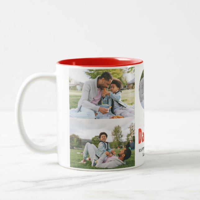 Elegantes einfaches Best Vater Ever Fathers Day Fo Zweifarbige Tasse (Links)
